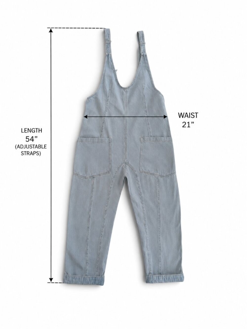 Free People Light Wash Denim Overalls Size S EUC - Picture 7 of 7